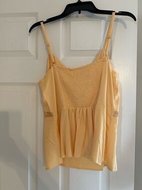 Idyllwind Peach Smocked Peplum Cami